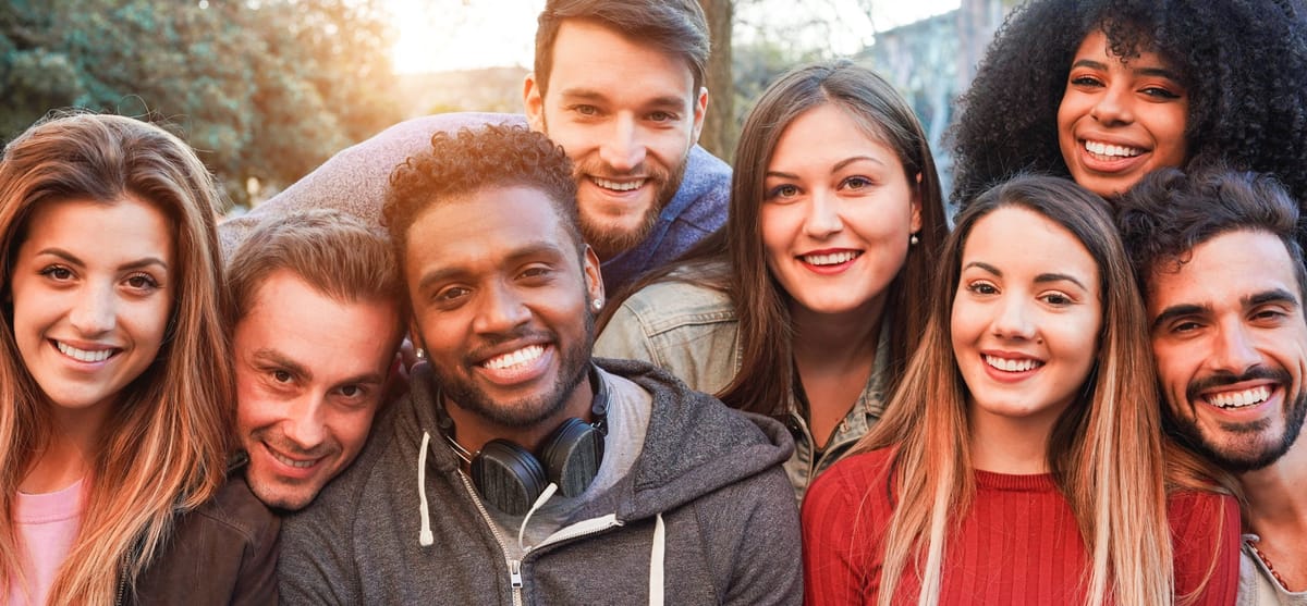 A group of students together